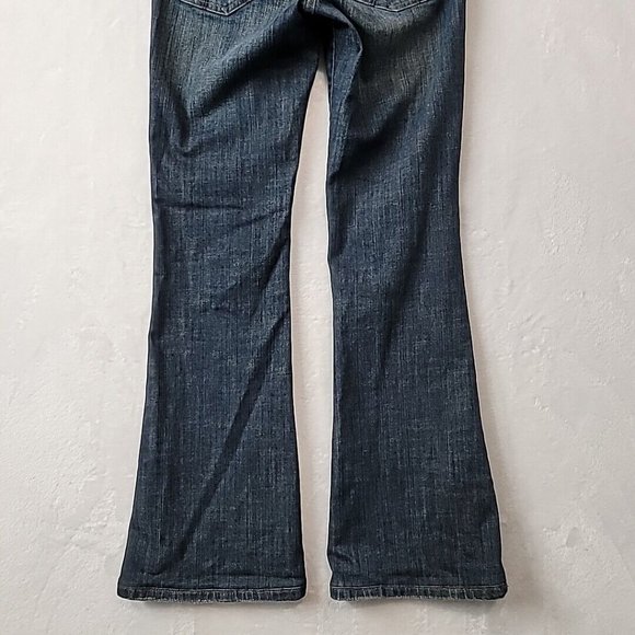 JAG Jeans Women's Size 2 Mid Rise Flare Leg Dark Wash Denim Wide Bell Bottoms - Picture 8 of 16